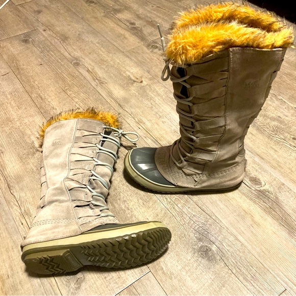 Sorel Cate Of Alexandria Leather Weave Fur Lined Winter Boot - Picture 1 of 12